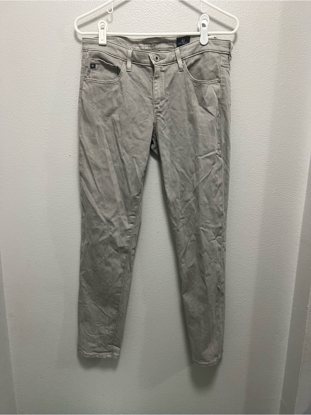 AG Adriano Goldschmied The Stevie Ankle Gray Skinny Jeans